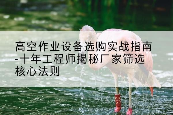 商南剪叉式升降机厂家-高空作业设备选购实战指南-十年工程师揭秘厂家筛选核心法则