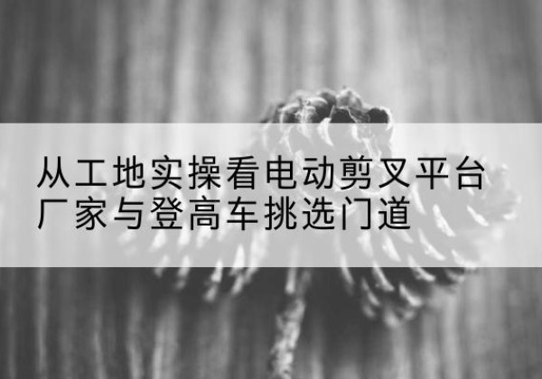 商南电动剪叉升降平台厂家-从工地实操看电动剪叉平台厂家与登高车挑选门道